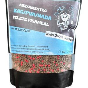 Mix Pelete Fishmeal 4mm (Negru+Rosu)